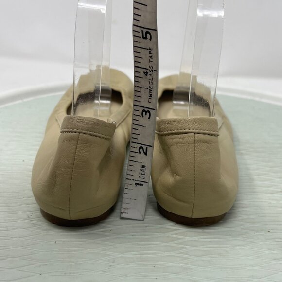 Target Leather Ballet Flats Size 8.5 Comfort Shoes Cream Tan Slip On Round Toe - Picture 8 of 8